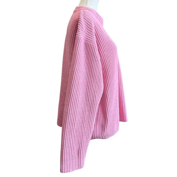 UNIQLO BUBBLEGUM PINK CREWNECK BULKY KNIT SWEATER - M - Picture 2 of 7